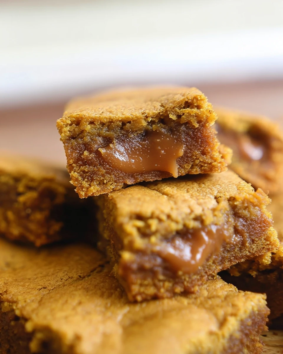 Caramel Filled Pumpkin Blondies