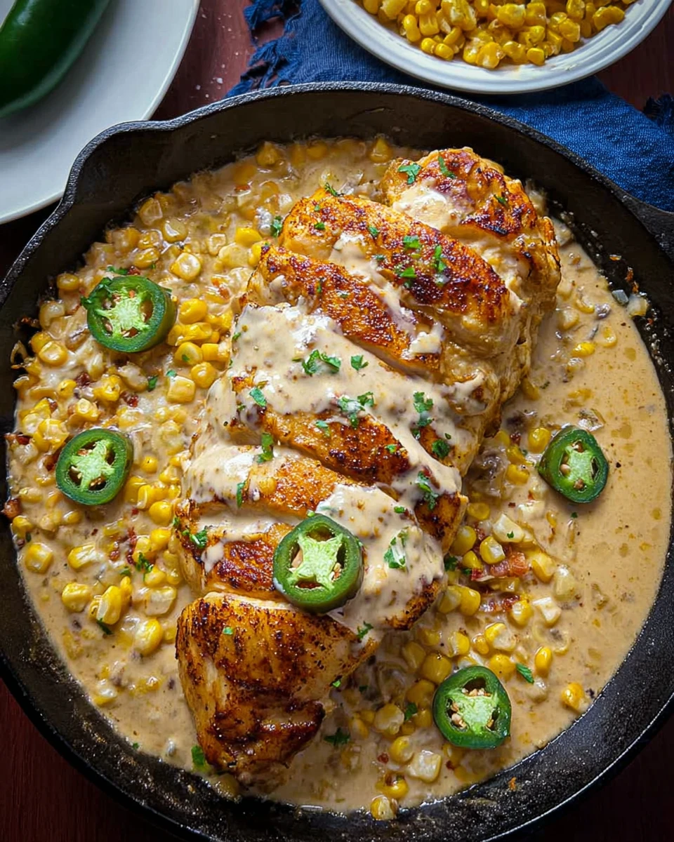 Cheesy Jalapeno Stuffed Chicken With Creamed Corn