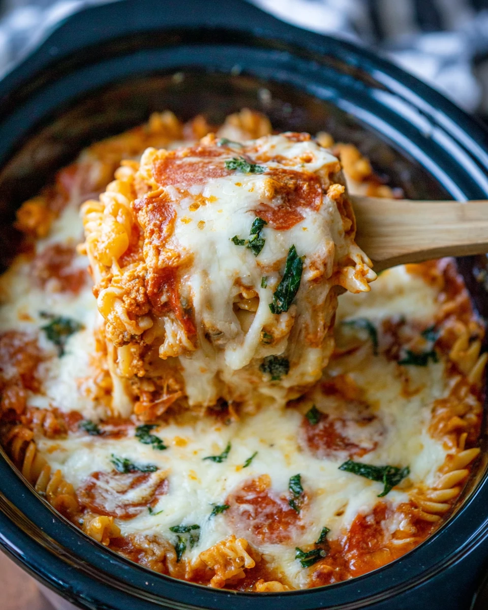 Crock Pot Pizza Casserole