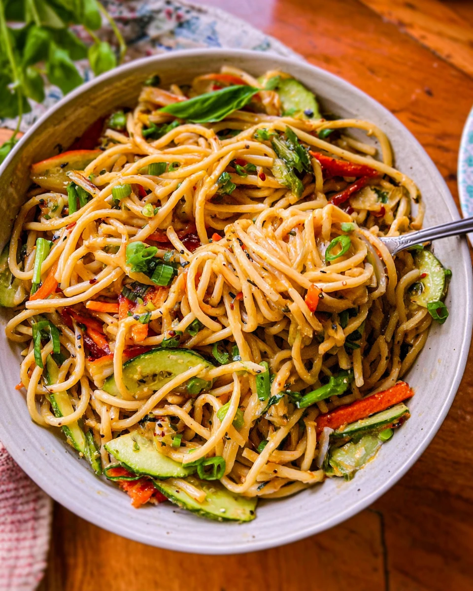 Easy Sesame Noodles With Spring Veggies