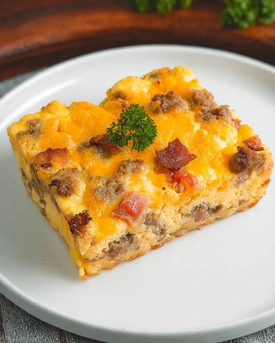 Overnight Bacon And Sausage Breakfast Casserole
