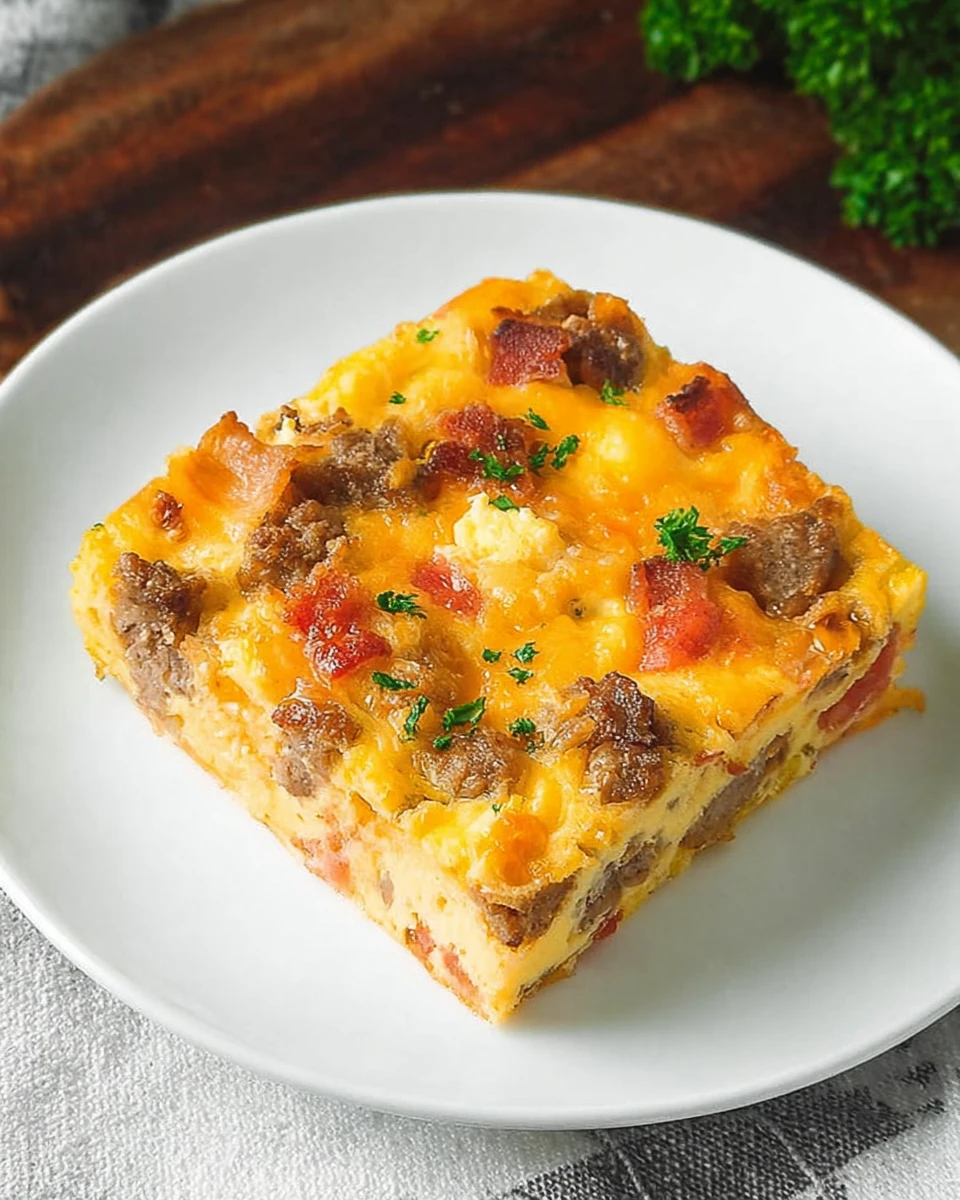Overnight Bacon And Sausage Breakfast Casserole