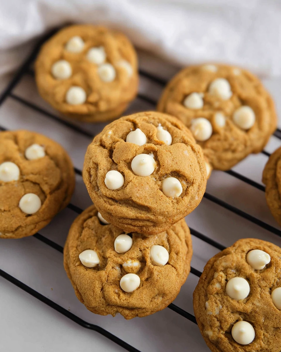 Pumpkin Cookies With White Chocolate Chips