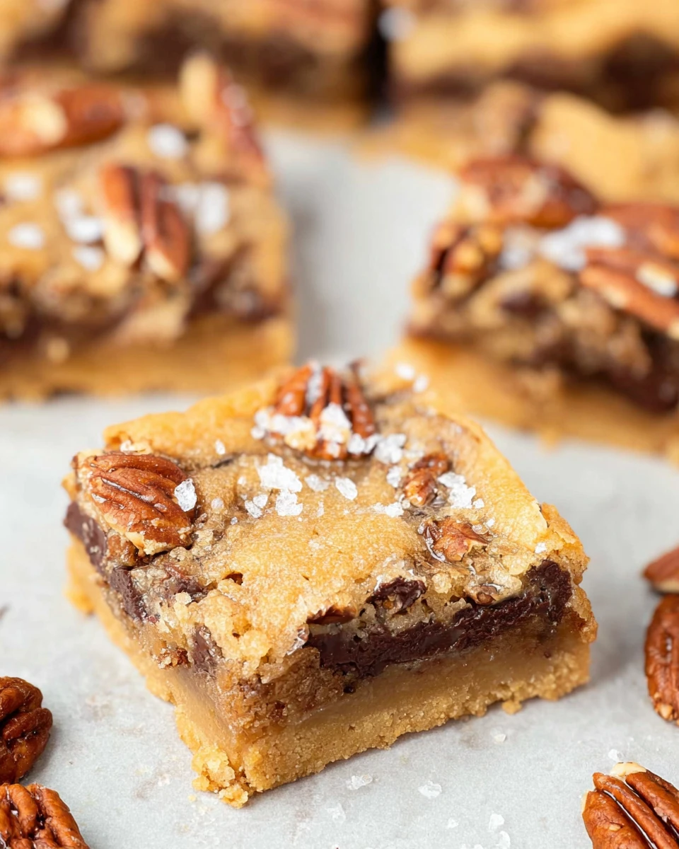 Chocolate Pecan Pie Bars With Buttery Shortbread Crust