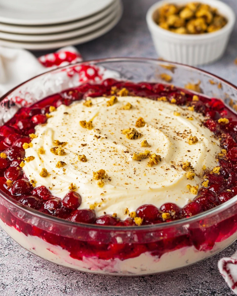Cranberry Jello Salad With Cream Cheese Topping