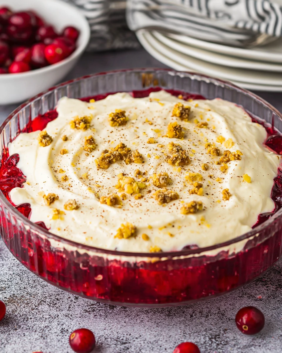 Cranberry Jello Salad With Cream Cheese Topping