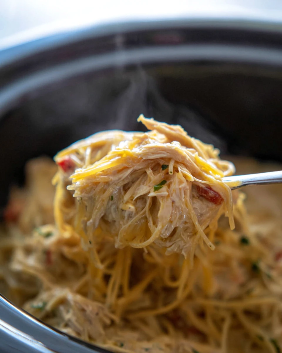 Crockpot Chicken Spaghetti