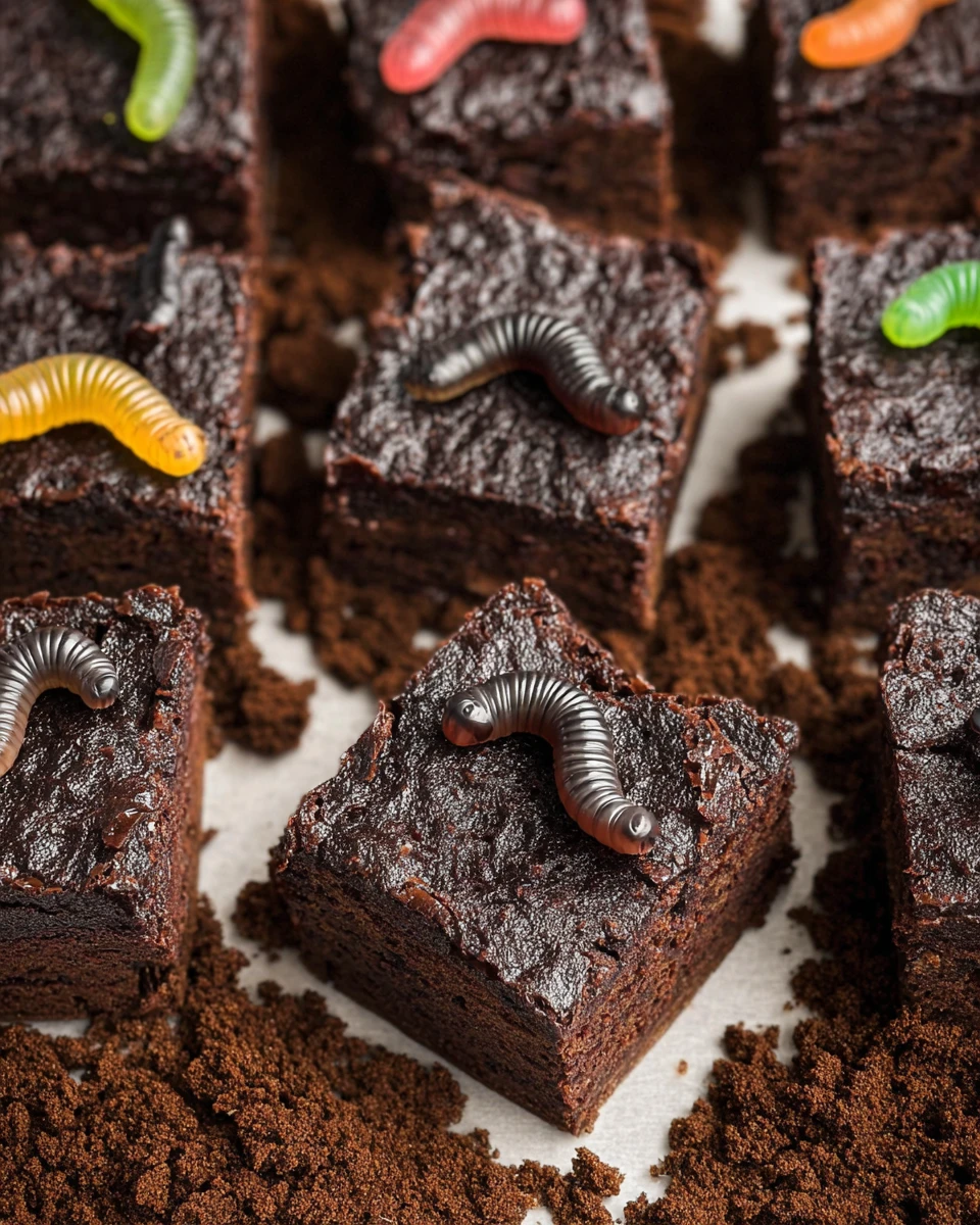 Dirt And Worms Brownies