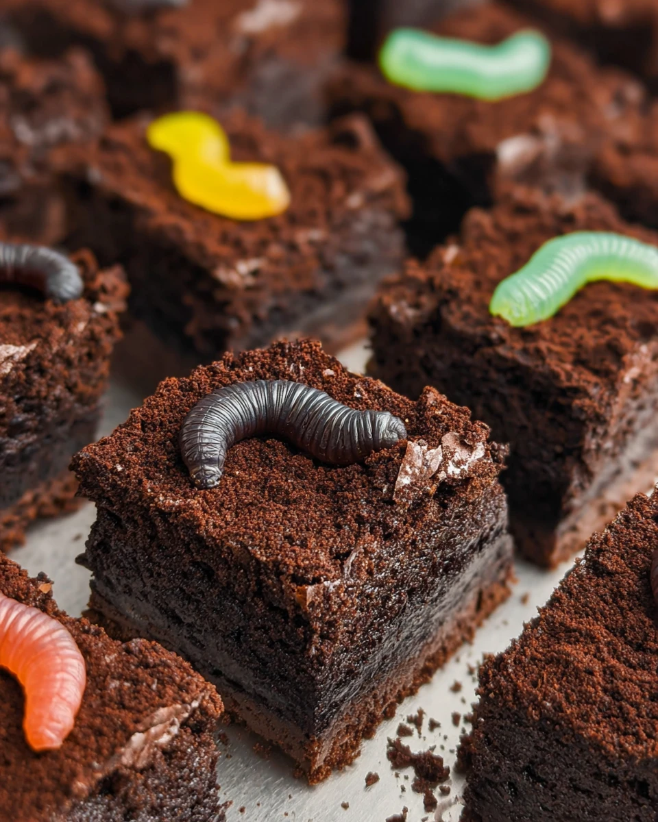 Dirt And Worms Brownies