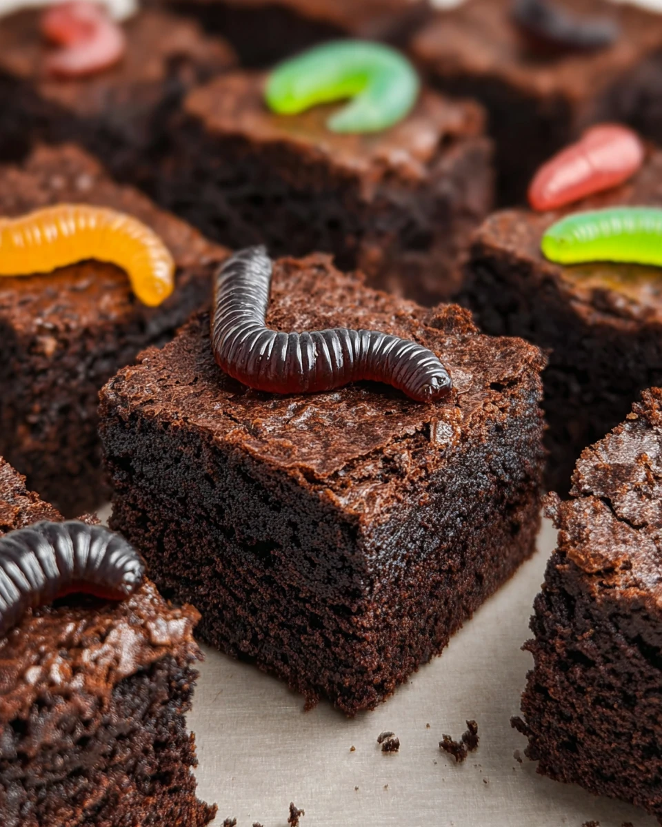 Dirt And Worms Brownies