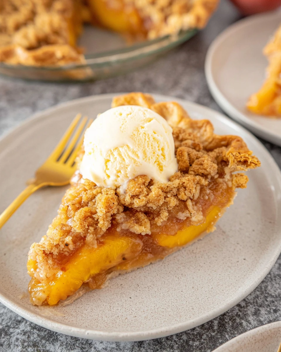 Fresh Peach Crumble Pie