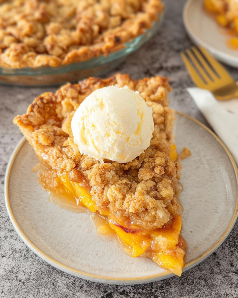 Fresh Peach Crumble Pie