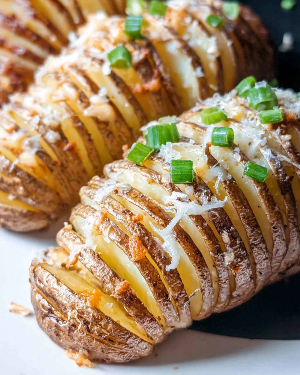 Garlic Parmesan Hasselback Potatoes