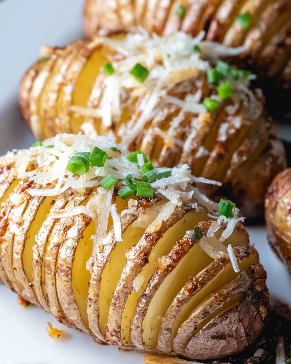 Garlic Parmesan Hasselback Potatoes