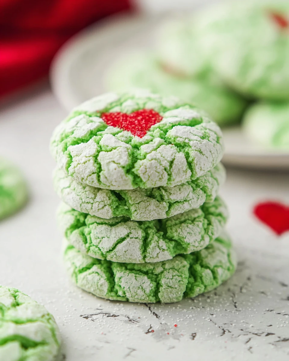 Grinch Crinkle Cookies 5 Grinch Crinkle Cookies