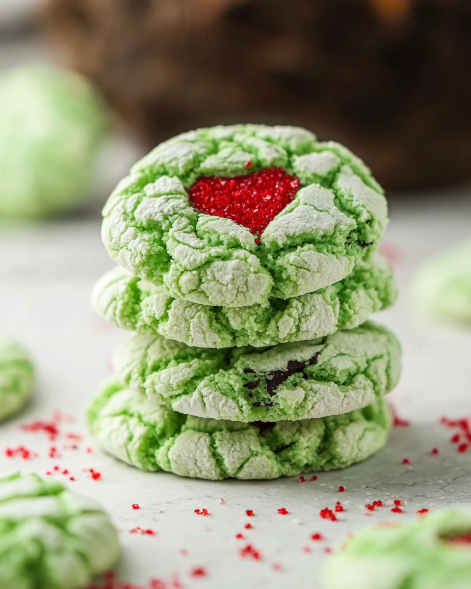 Grinch Crinkle Cookies 6 Grinch Crinkle Cookies
