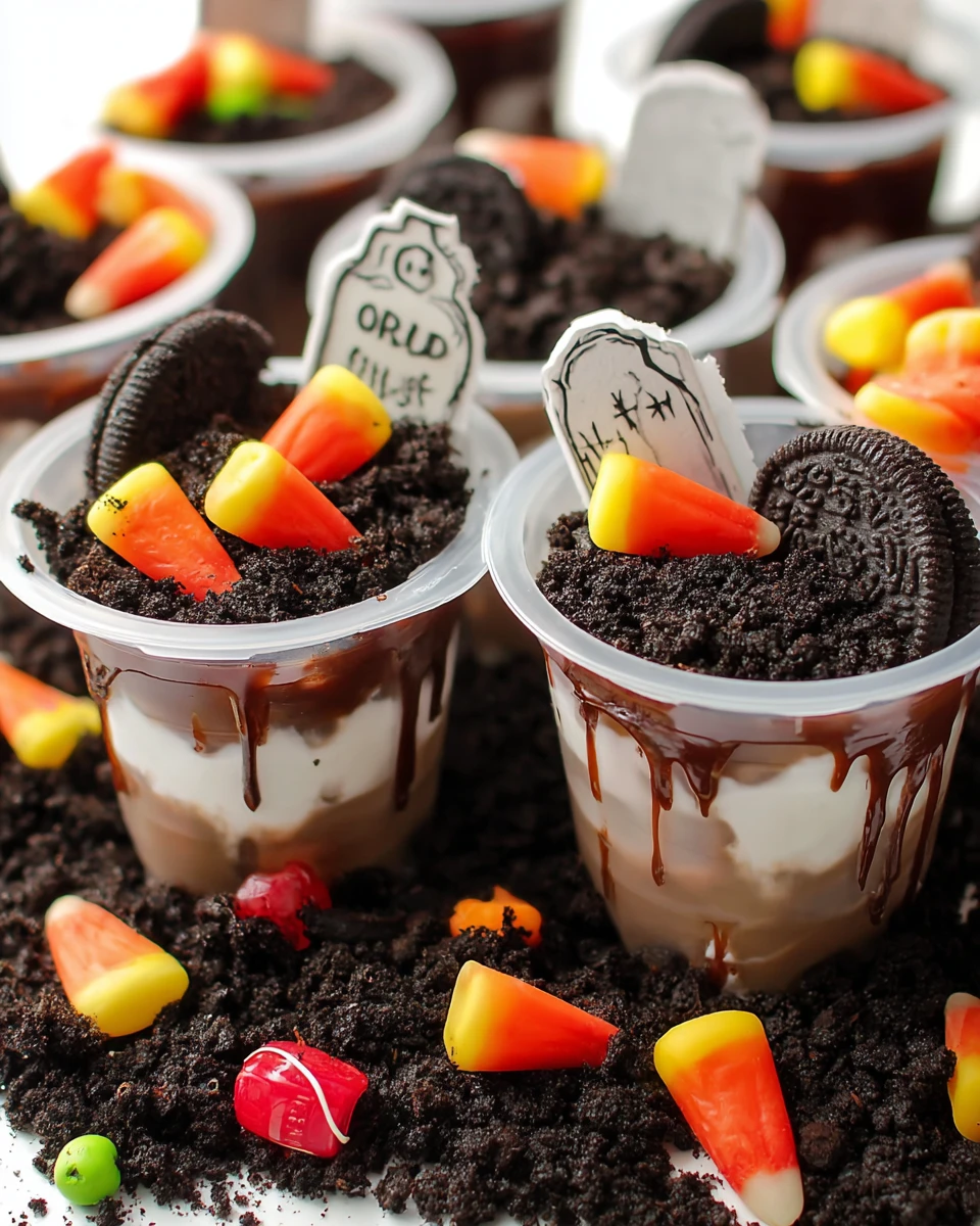 Halloween Dirt Cake Pudding Cups 6 Halloween Dirt Cake Pudding Cups