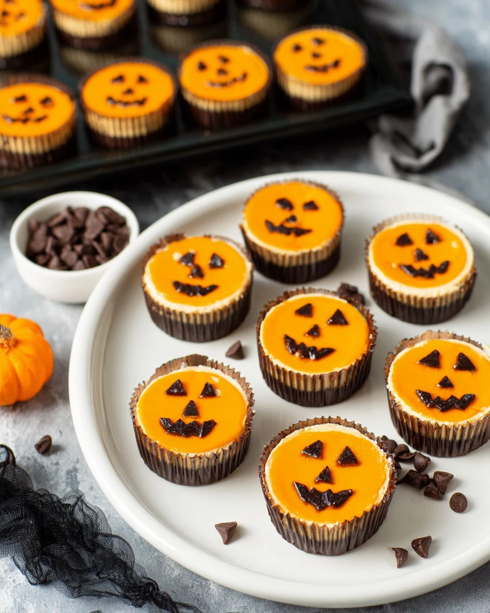 Mini Jack-O-Lantern Cheesecakes