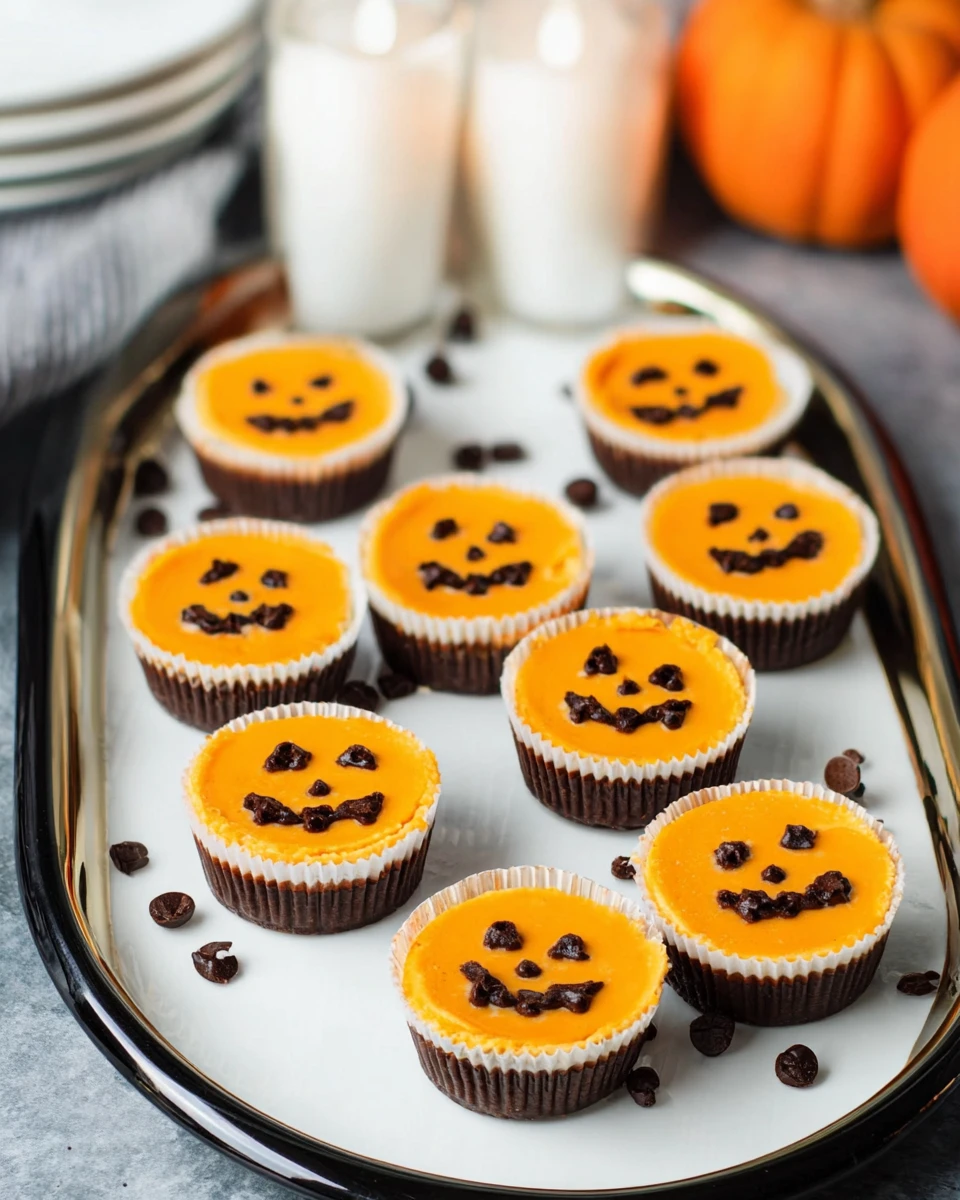 Mini Jack-O-Lantern Cheesecakes