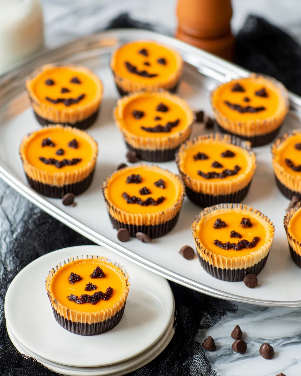 Mini Jack-O-Lantern Cheesecakes