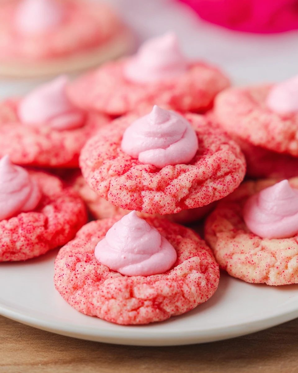 Strawberry Kiss Cake Mix Cookies