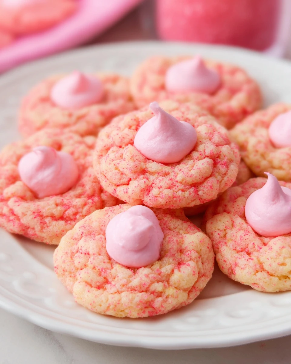 Strawberry Kiss Cake Mix Cookies
