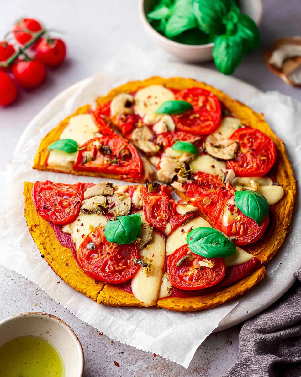 Vegan Margherita Pizza With Sweet Potato Crust