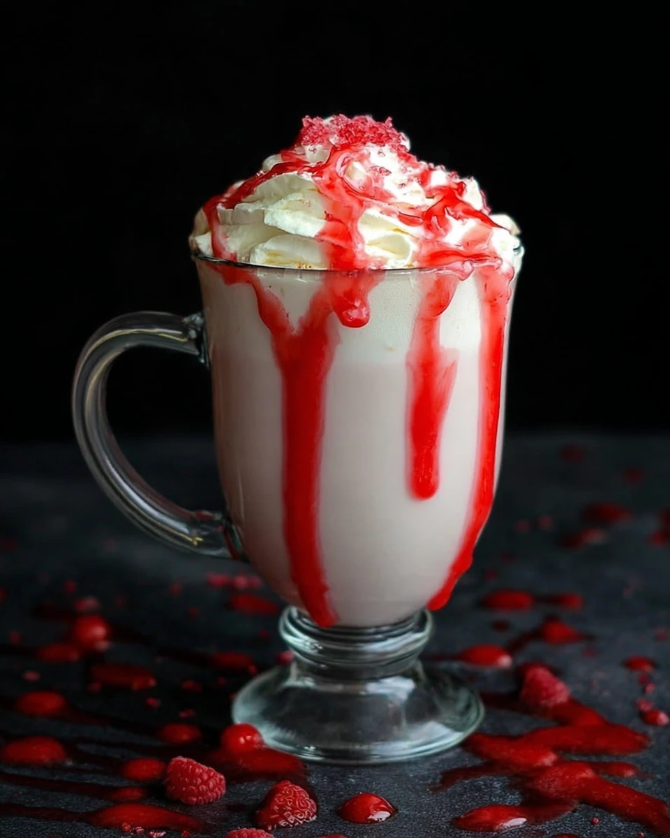 White Chocolate Raspberry Halloween Hot Chocolate