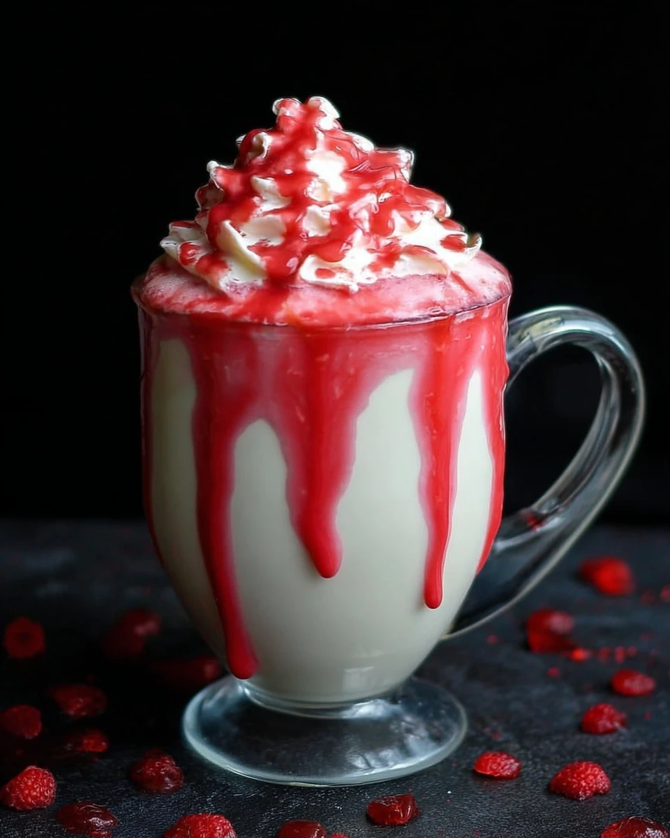 White Chocolate Raspberry Halloween Hot Chocolate