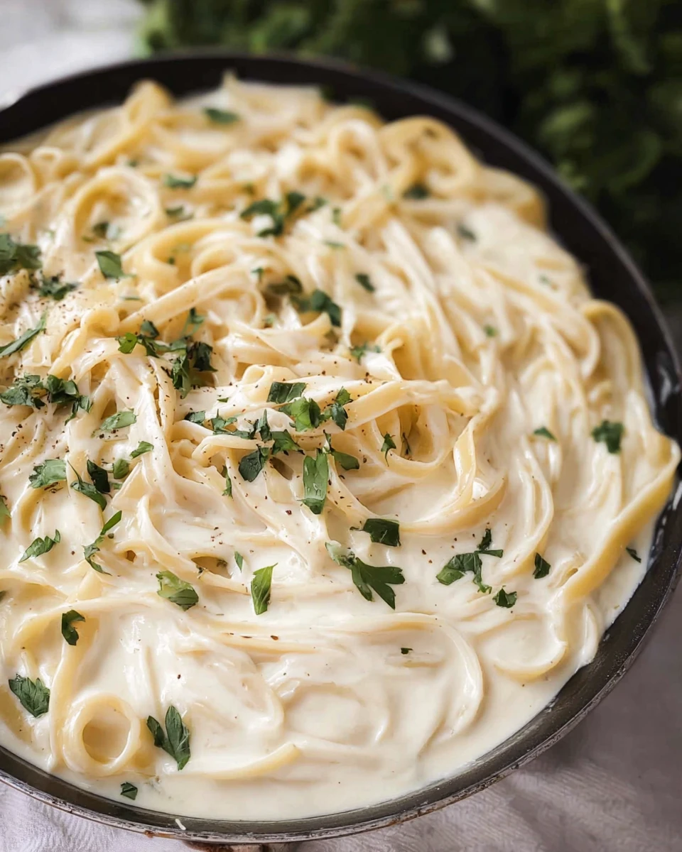 Asiago Garlic Fettuccini Alfredo