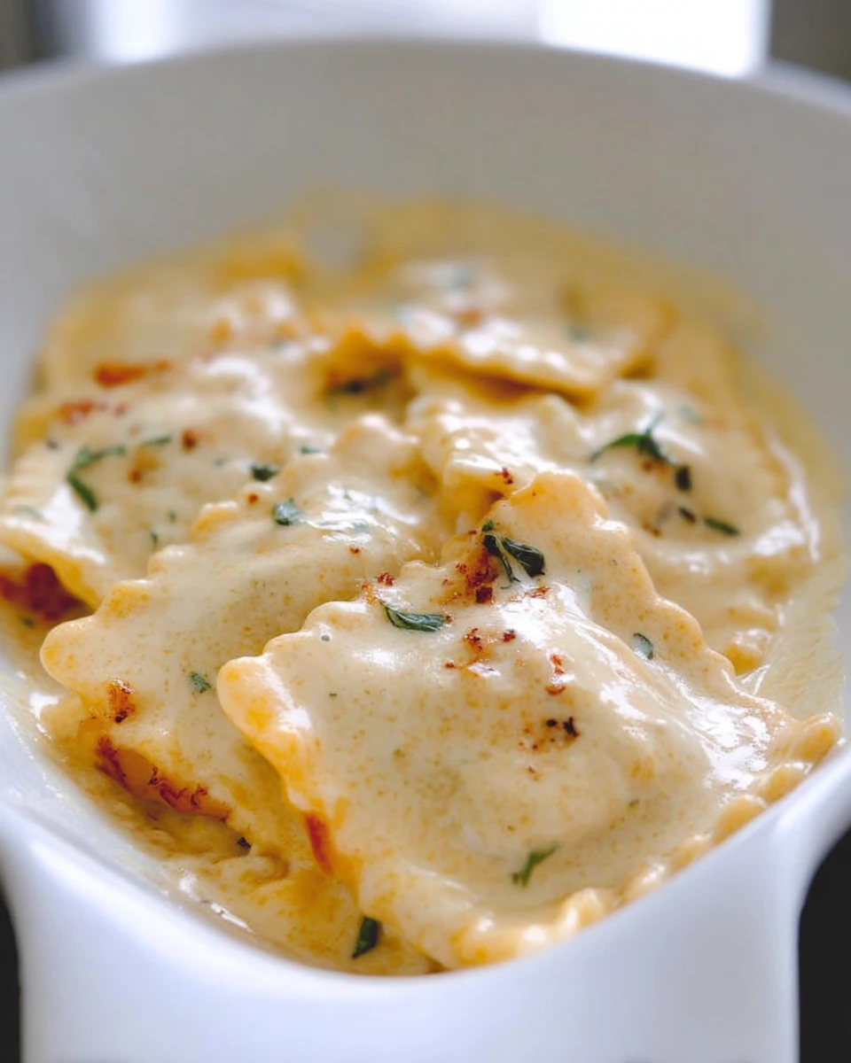 Baked Ravioli With Brown Butter Alfredo