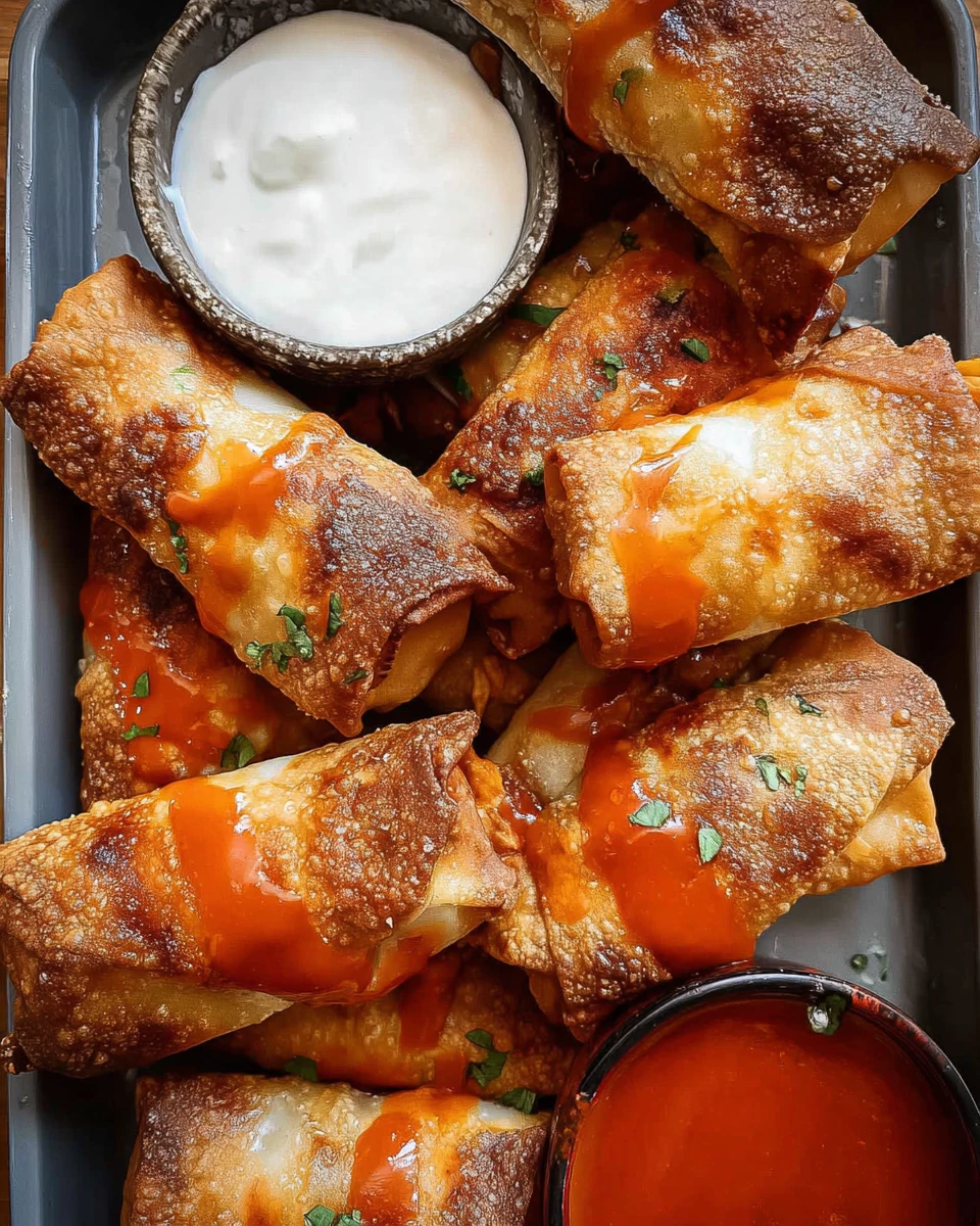 Buffalo Chicken Egg Rolls