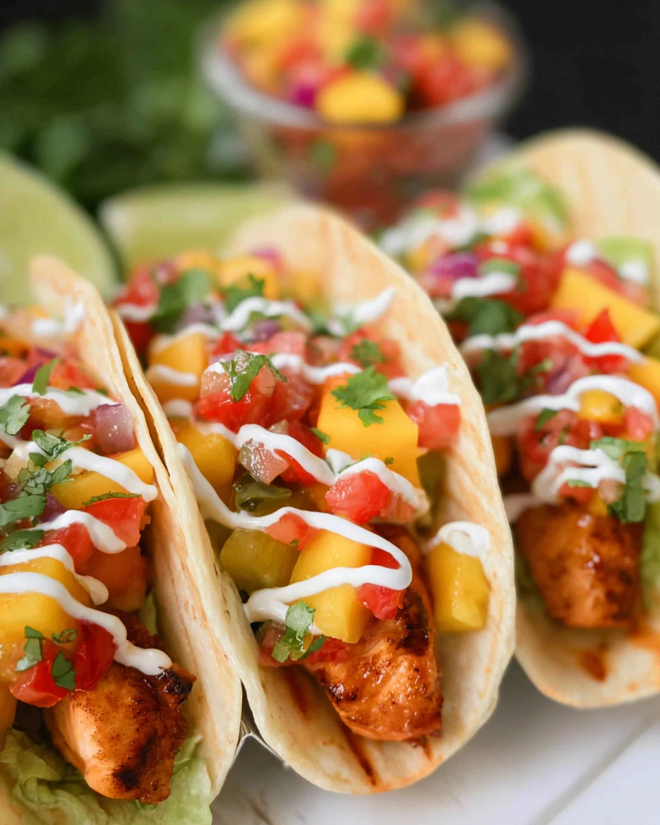 Salmon Tacos With Peach Salsa