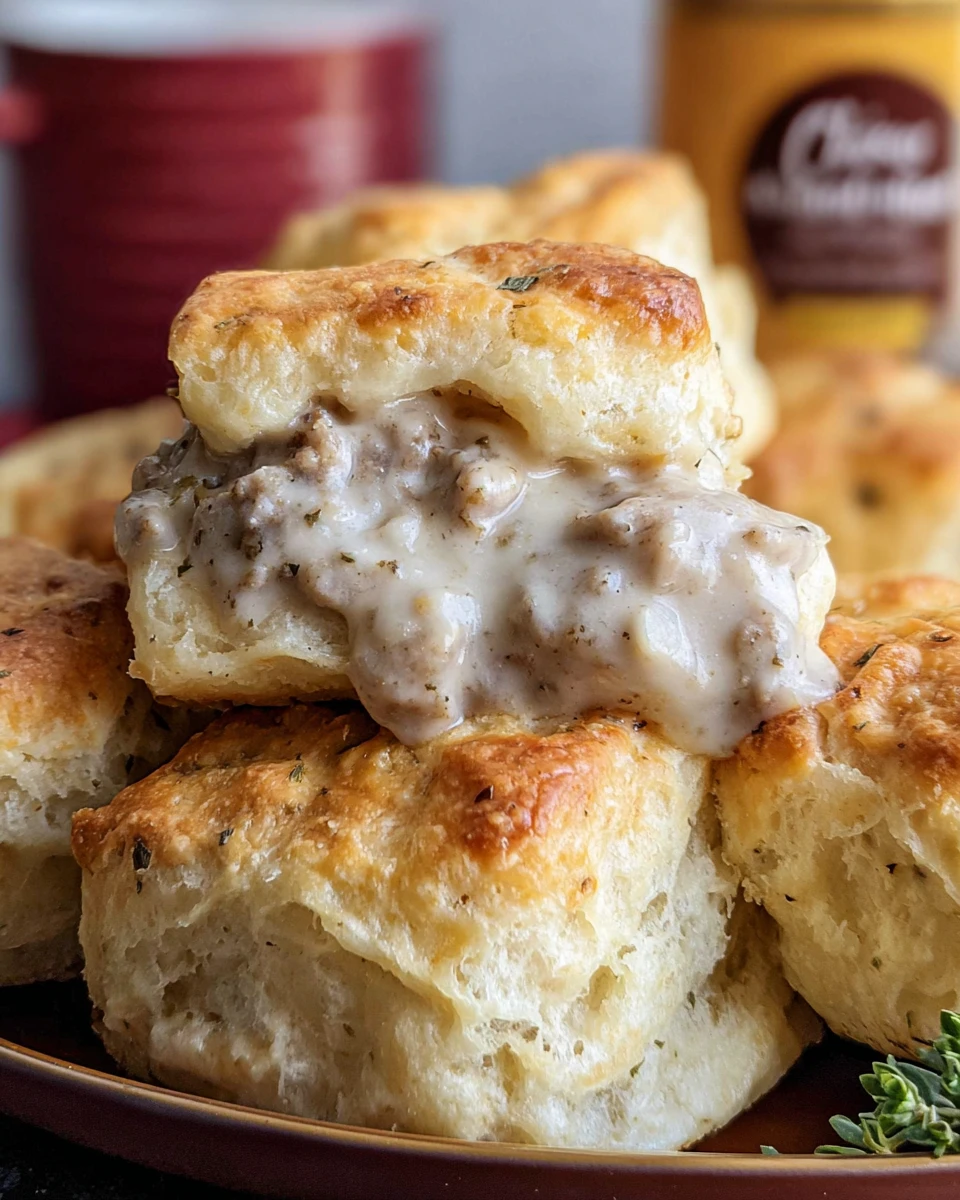 Seasoned Biscuits And Gravy Bombs