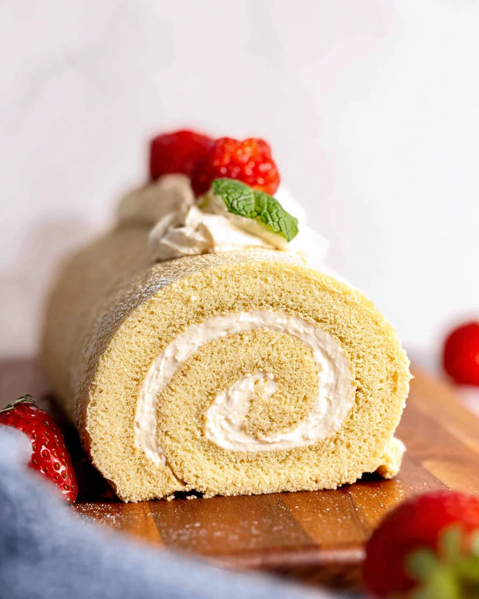 Vanilla Swiss Roll Cake 6 Vanilla Swiss Roll Cake