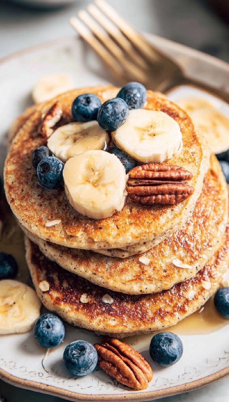 Banana Oatmeal Pancakes