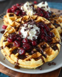 Cherry-Chocolate-Chip-Waffles-Recipe