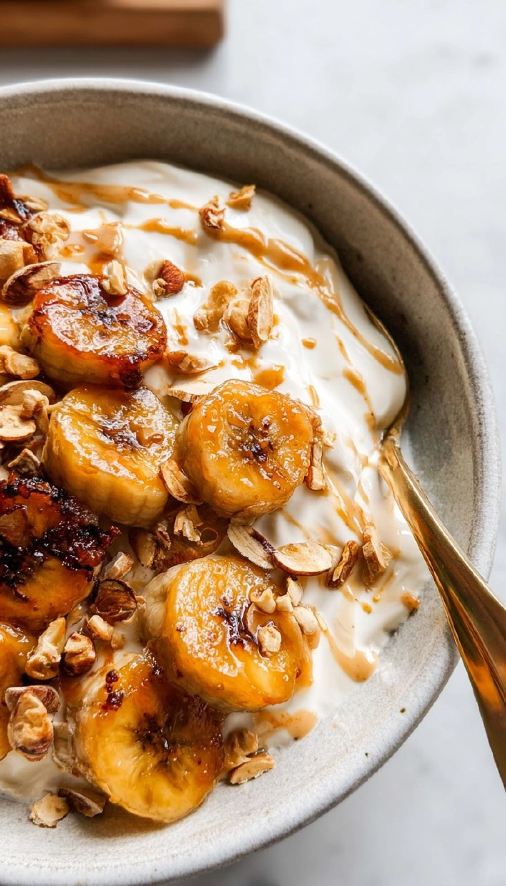 High-Protein Caramelized Banana Yogurt Bowl