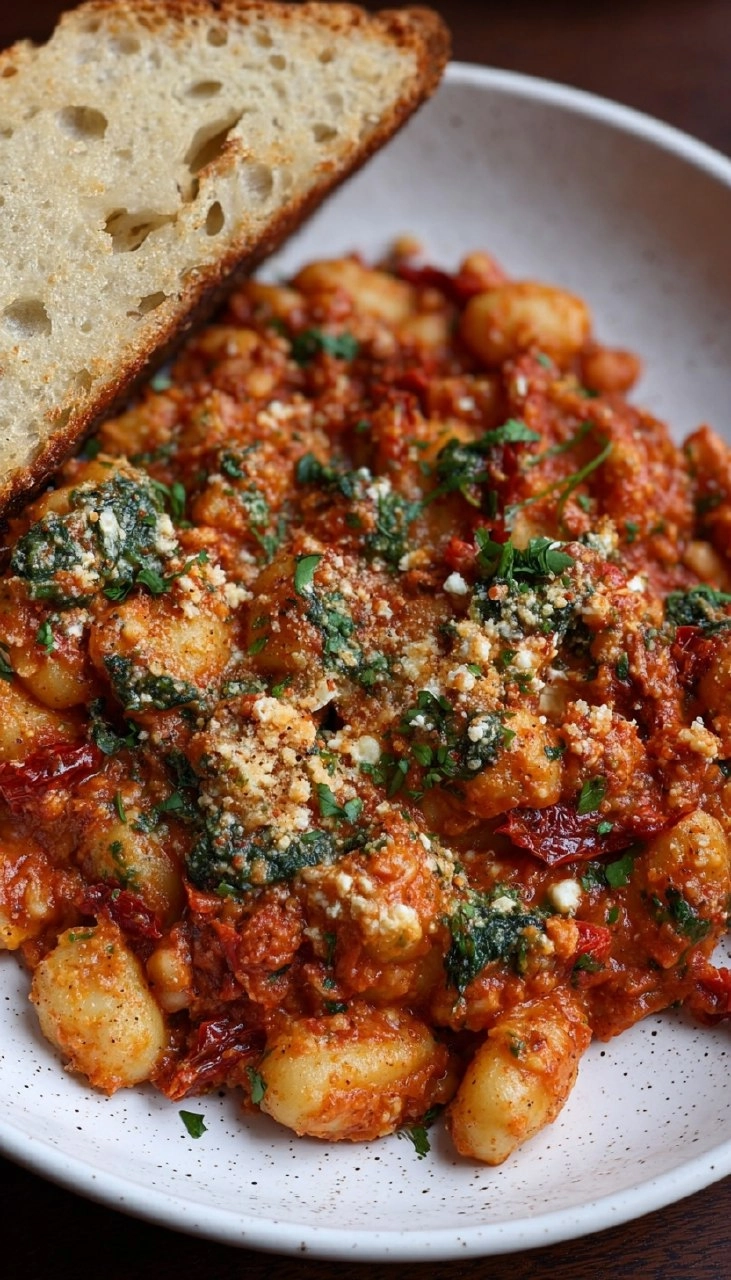 Skillet Gnocchi With Sun-Dried Tomato Garlic Ricotta