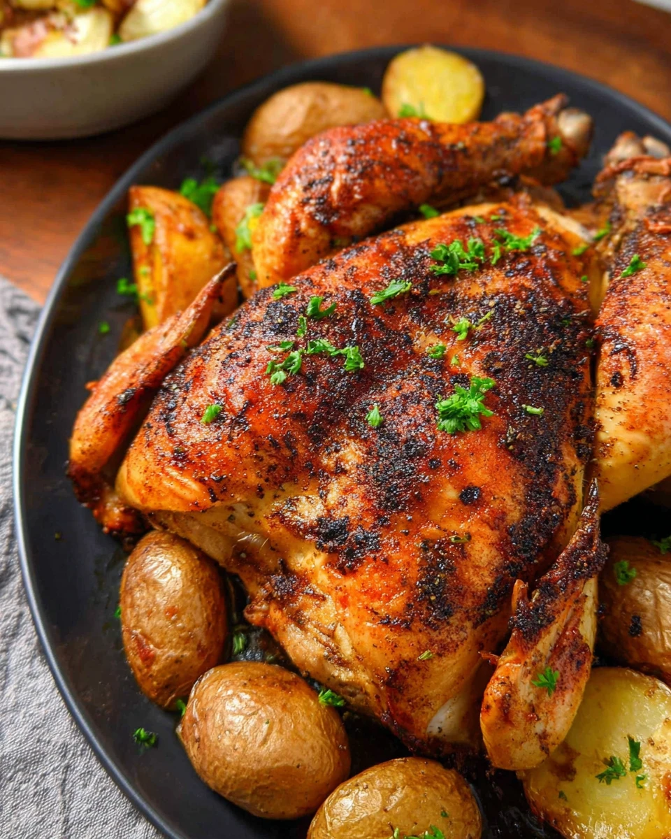Spatchcock Chicken Roasted With Potatoes 6 Spatchcock Chicken Roasted With Potatoes