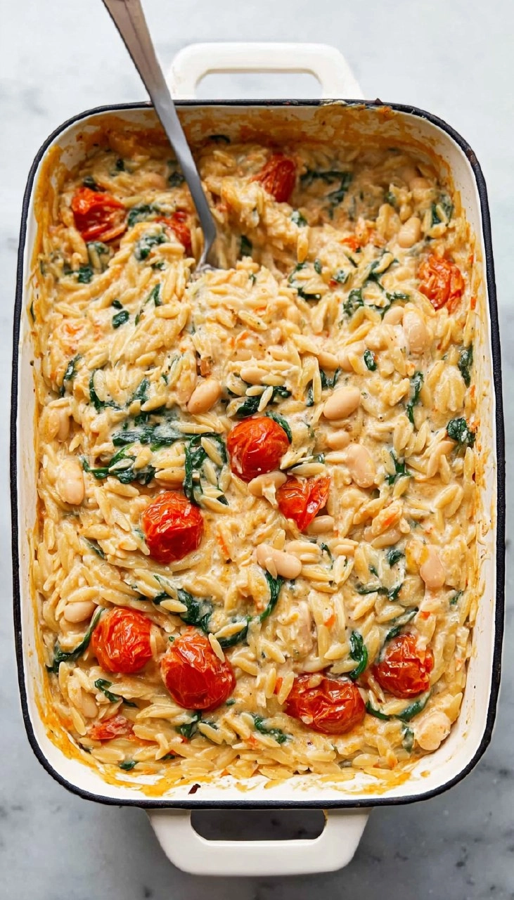Boursin Orzo Bake With Cherry Tomatoes