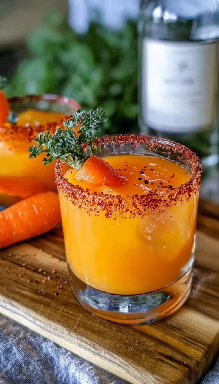 Carrot Margarita With Tajin Rim