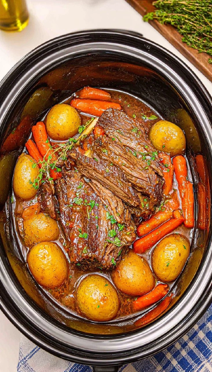 Crockpot Pot Roast With Au Jus Sauce