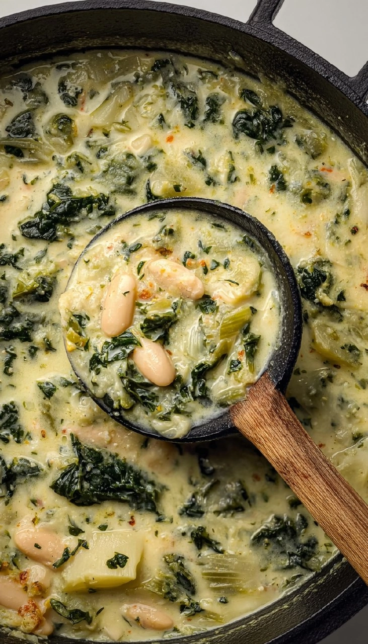 Spinach Artichoke Soup With White Beans