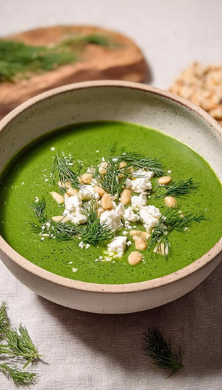 Spinach Soup With Feta And Dill