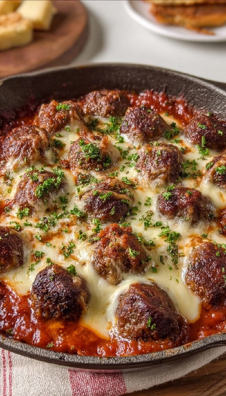 Cheesy Baked Meatballs
