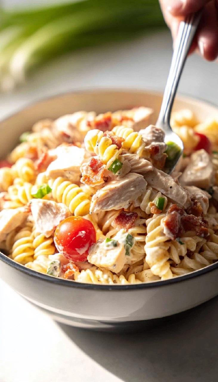 Chicken Bacon Ranch Pasta Salad