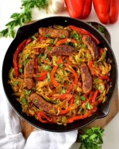 Italian-Sausage-and-Peppers-Cabbage-Skillet-Recipe