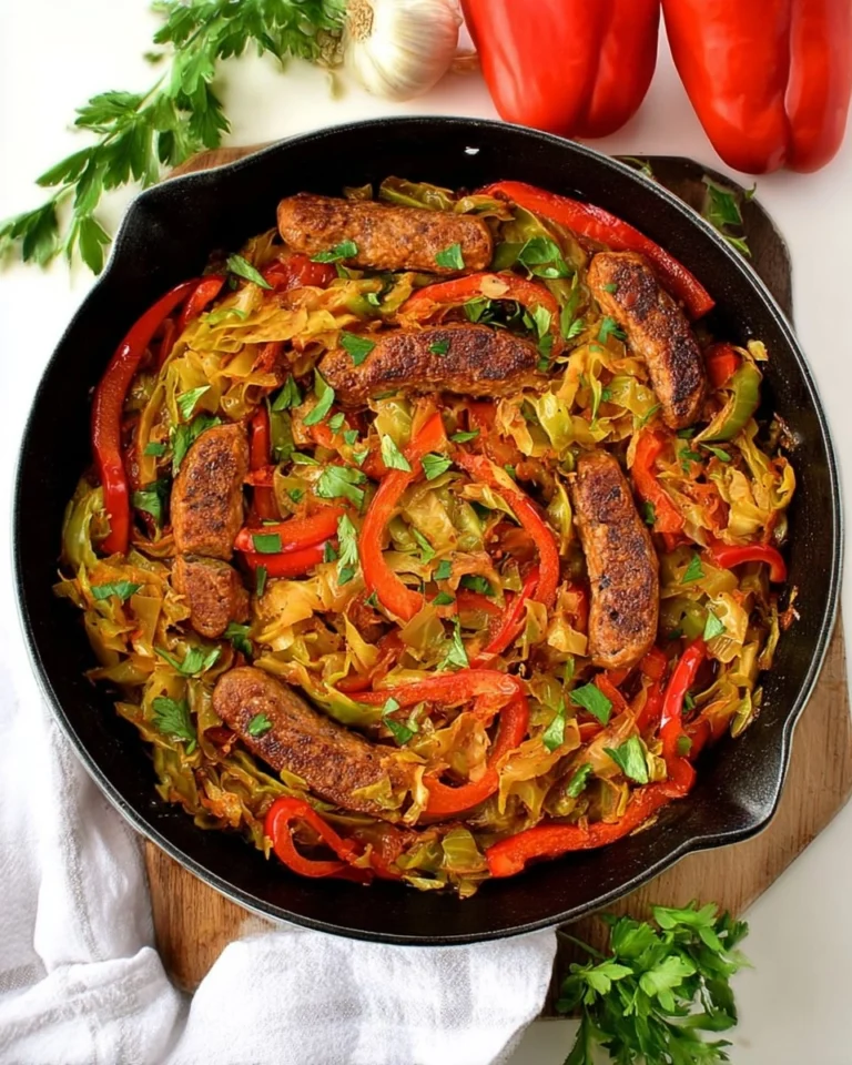 Italian-Sausage-And-Peppers-Cabbage-Skillet-Recipe