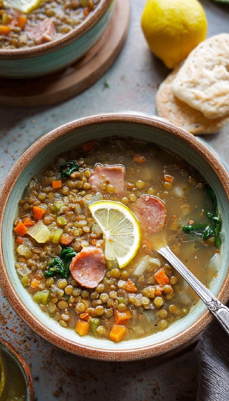 Lemon Lentil Ham Soup